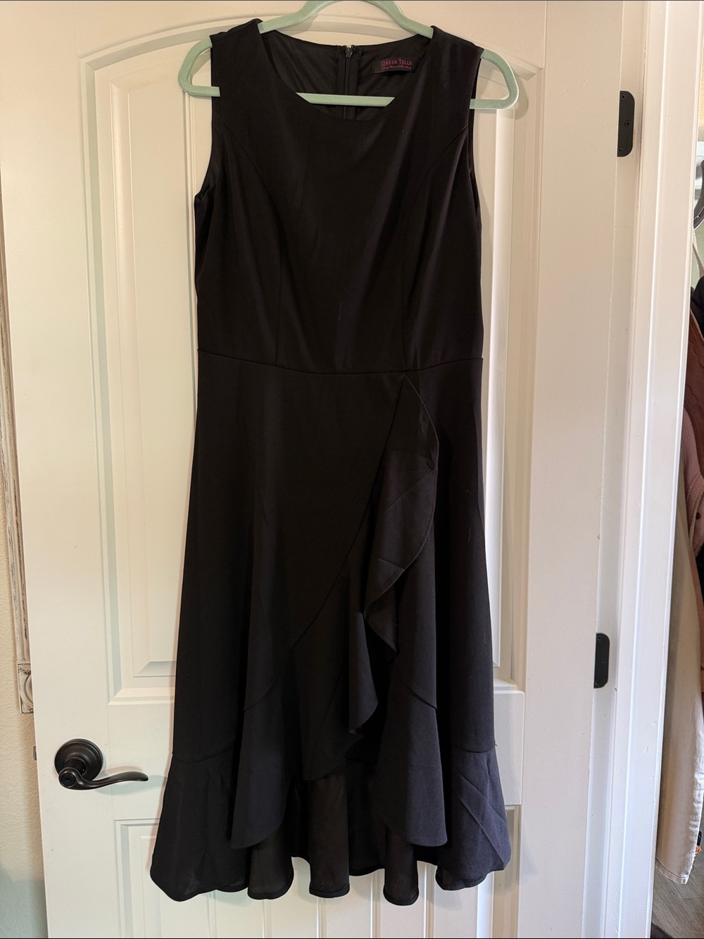 Black Ruffle Midi Dress by Calvin Klein